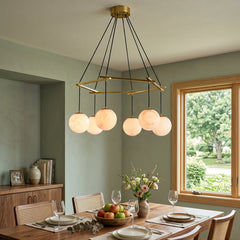 Miira Alabaster Brass Chandelier