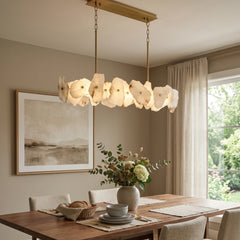 Natural Alabaster Modern Round Chandelier
