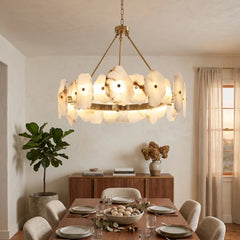 Natural Alabaster Modern Round Chandelier