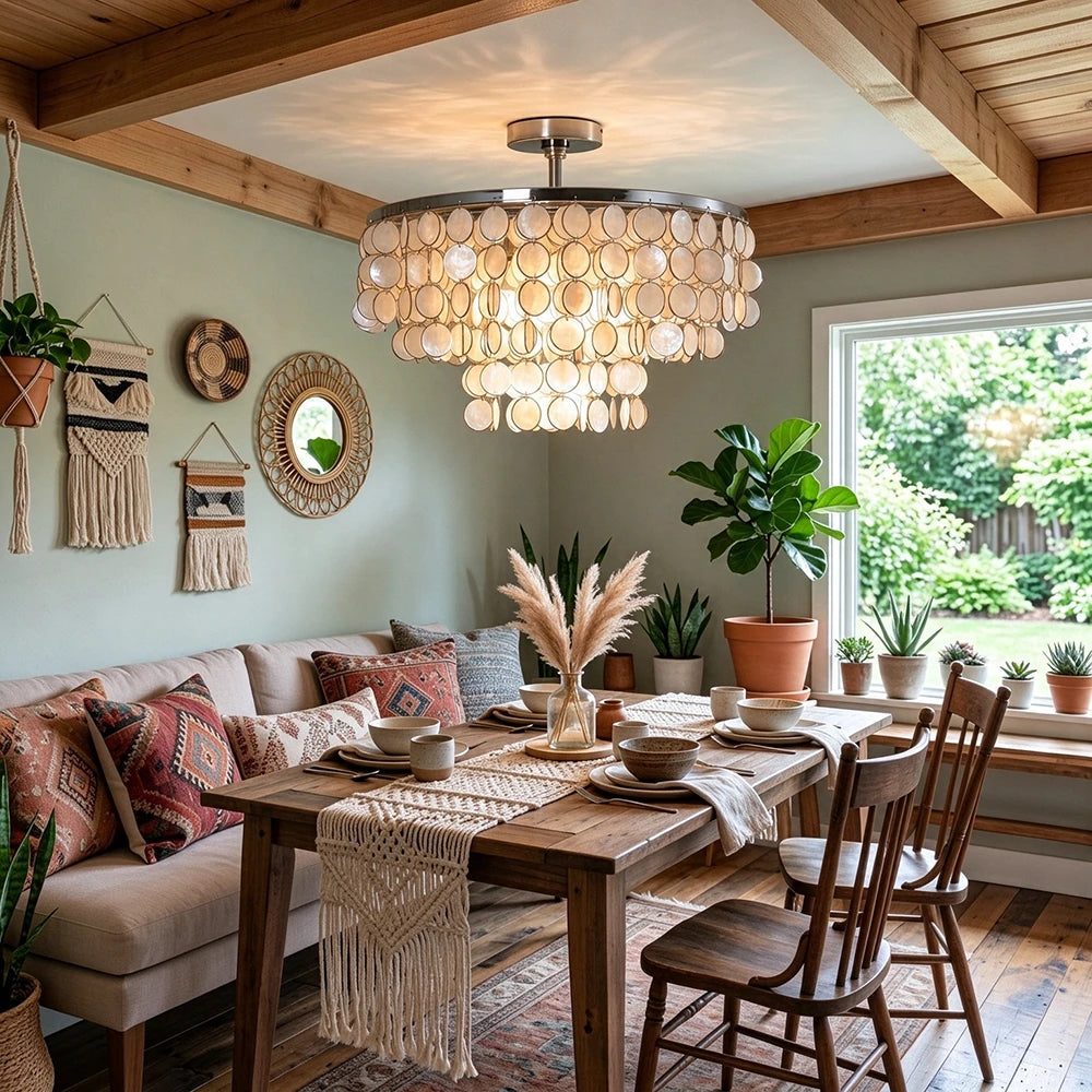 Nerelle Tiered Disc Semi-Flush Ceiling Light