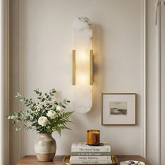 Oval Melange Alabaster Wall Sconce