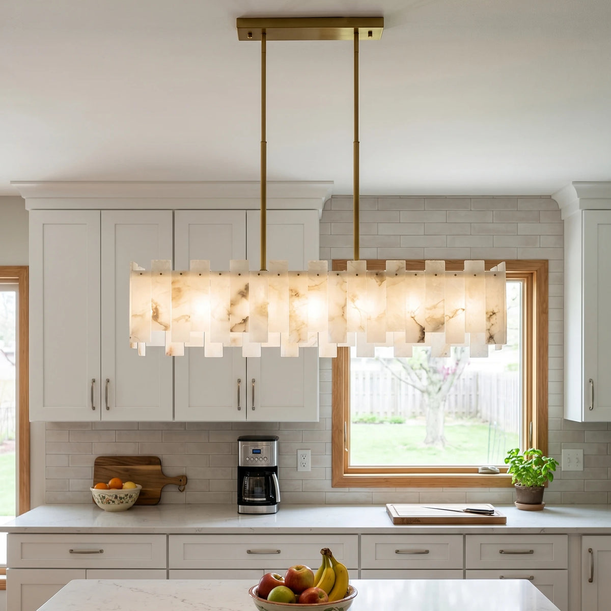 Rectangular Alabaster Chandelier