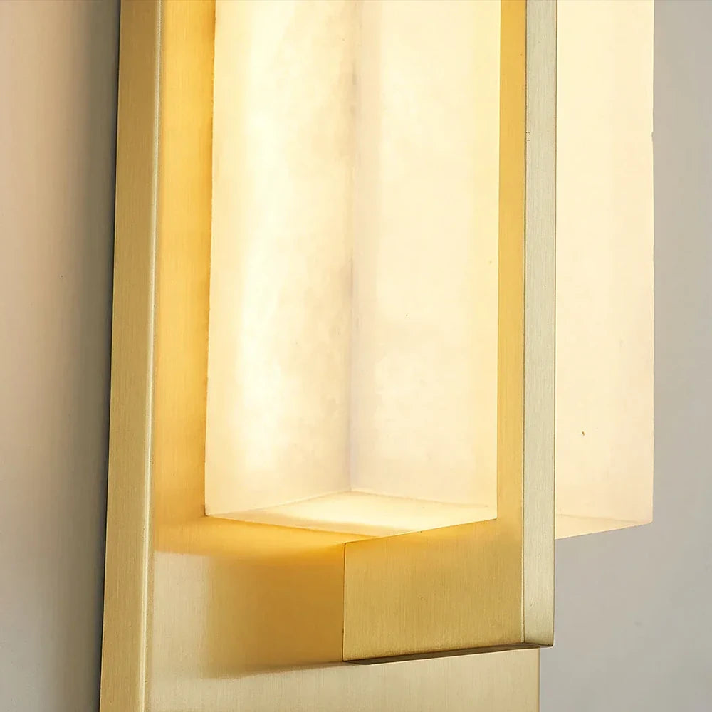 Rectangular Luxury Alabaster Wall Sconce - view 12 | Liootrlamp