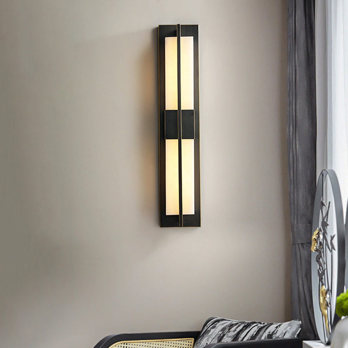 Rectangular Luxury Alabaster Wall Sconce - view 8 | Liootrlamp