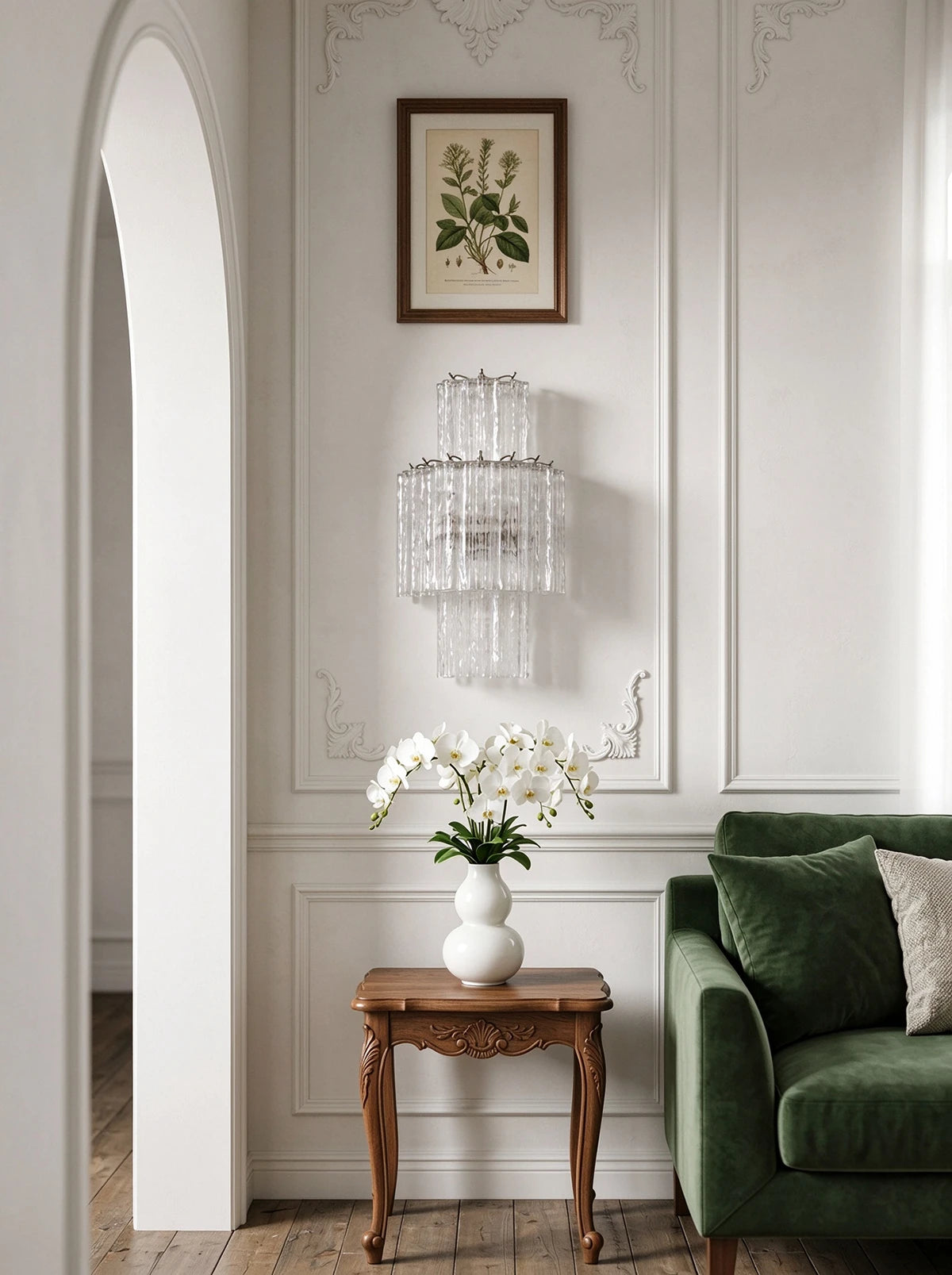Rivelle Tiered Textured Glass Wall Sconce
