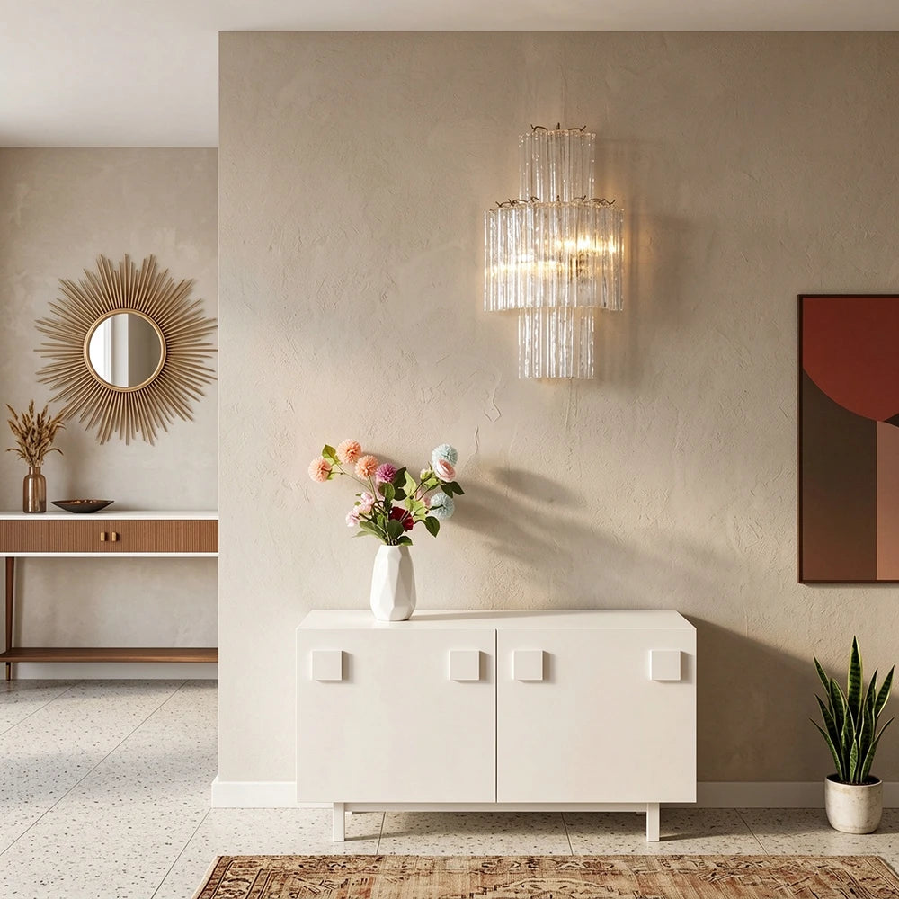 Rivelle Tiered Textured Glass Wall Sconce