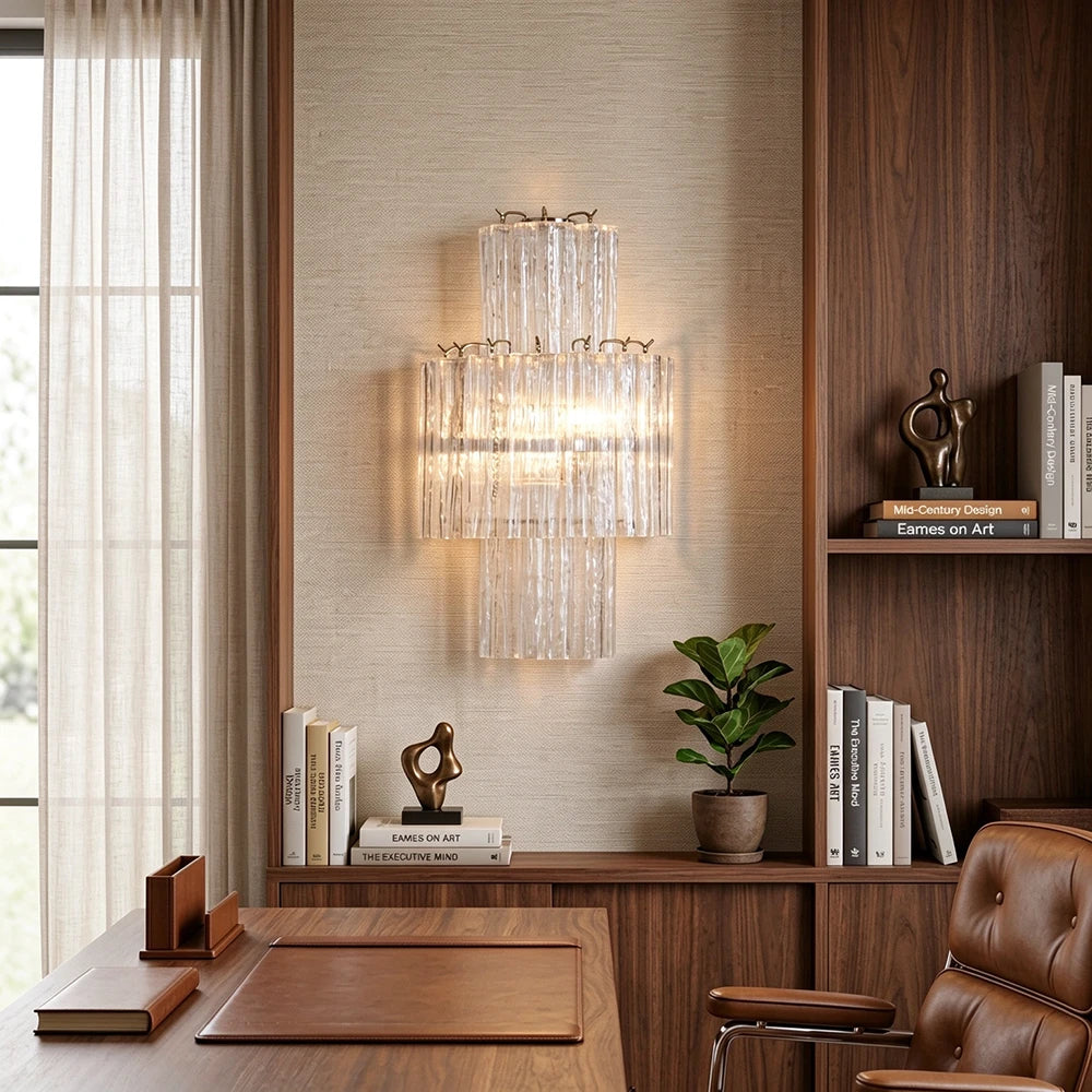 Rivelle Tiered Textured Glass Wall Sconce