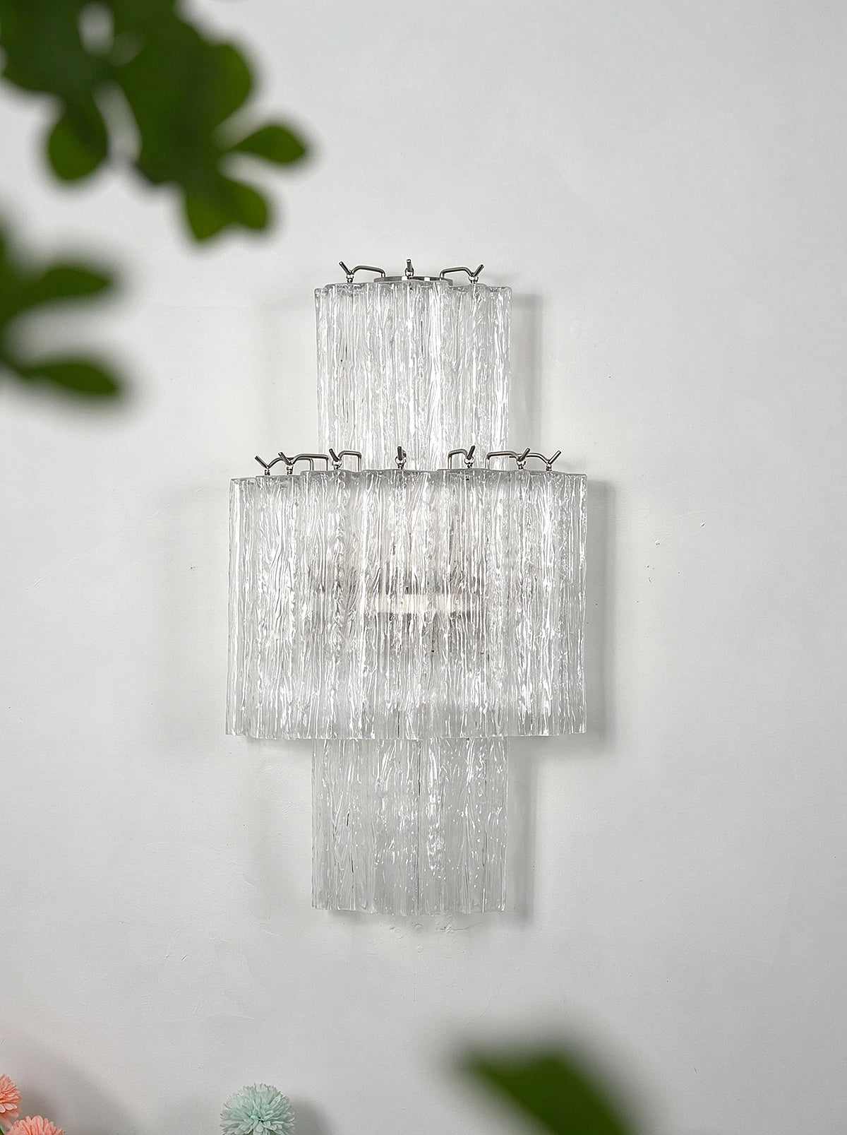 Rivelle Tiered Textured Glass Wall Sconce