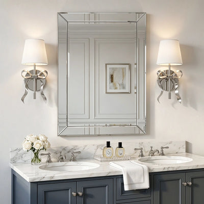 Rosette Ribbon Bow Wall Sconce