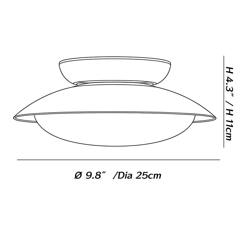 Dimensions of the Tavola Retro Disc Flush Mount Ceiling Light